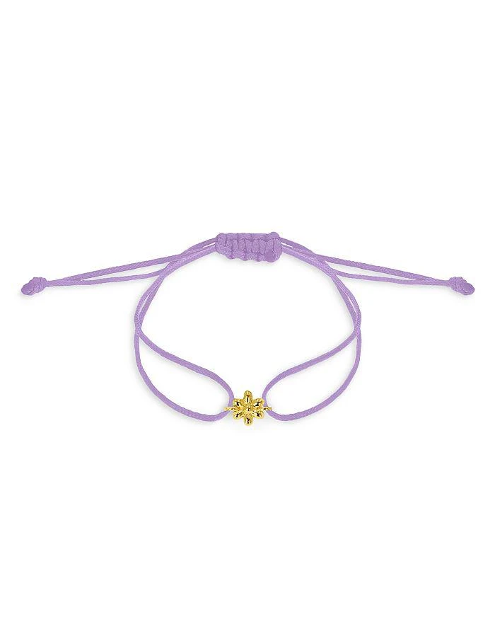 商品Rachel Reid|14K Gold Flower Purple String Bolo Bracelet,价格¥673,第1张图片