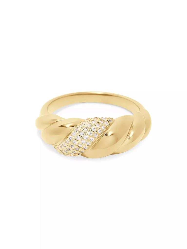 商品brook & york|Lex 14K-Yellow-Gold Vermeil & Cubic Zirconia Twist Ring,价格¥735,第3张图片详细描述