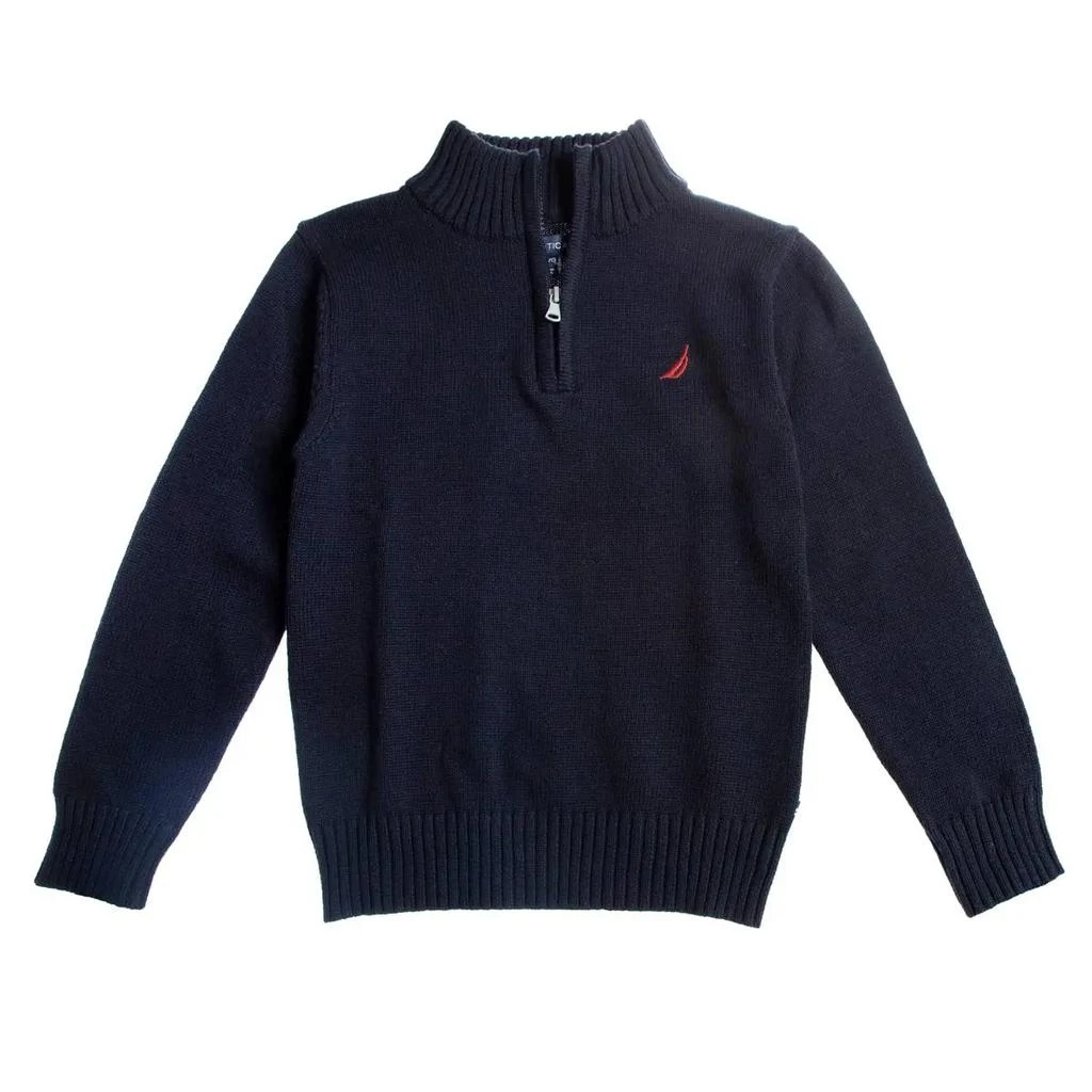 商品Nautica|Nautica Boy's 1/2 Zip Key Solid Sweater,价格¥257,第2张图片详细描述