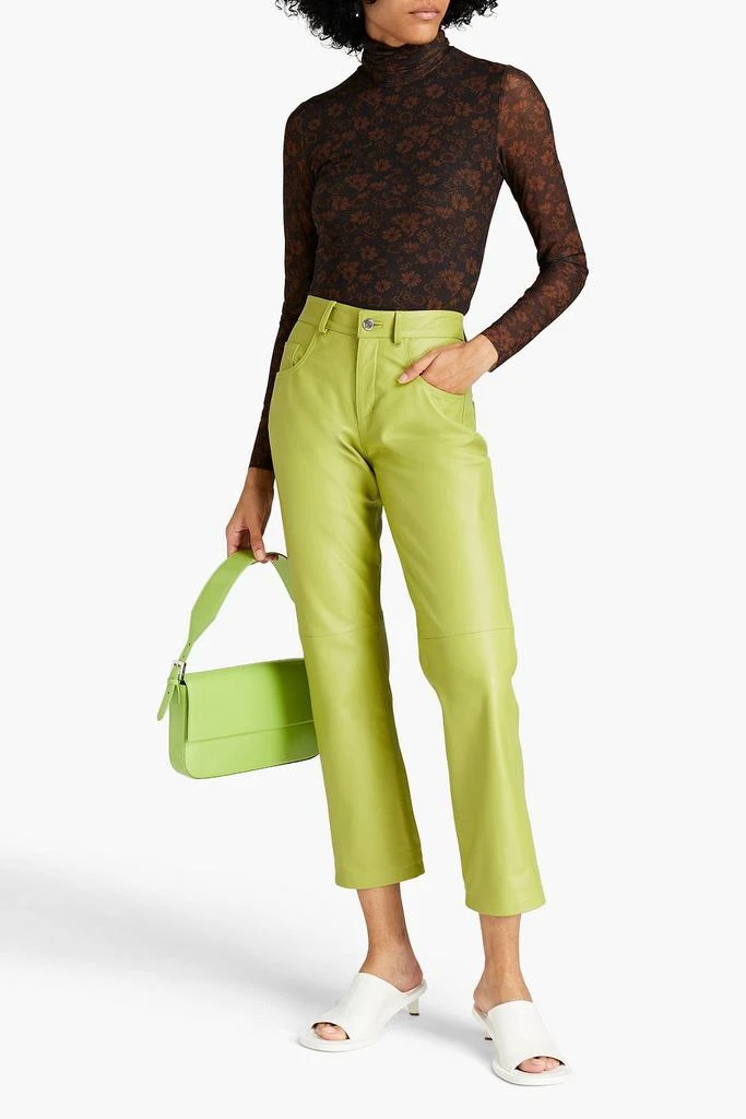 商品Ganni|Floral-print stretch-mesh turtleneck top,价格¥501,第2张图片详细描述
