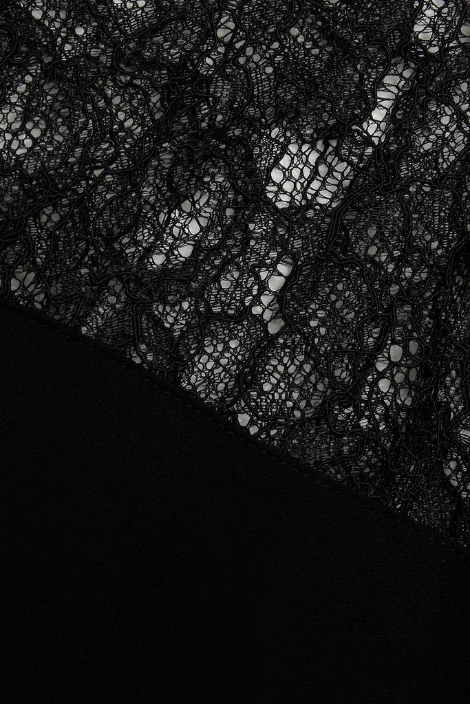 Corded lace-paneled silk crepe de chine blouse商品第4张图片规格展示