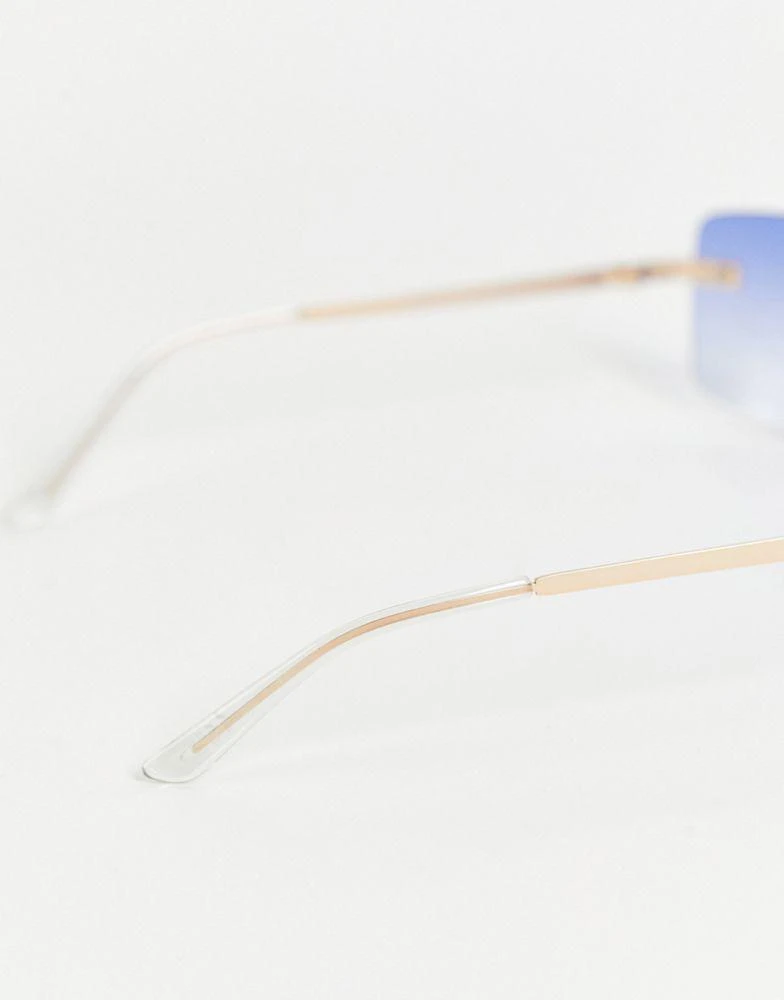 商品ASOS|ASOS DESIGN mid  90's rimless square sunglasses in grad blue lens,价格¥82,第4张图片详细描述