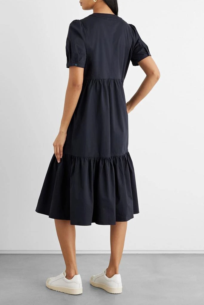 商品IRIS & INK|Brady gathered organic cotton-blend sateen midi dress,价格¥885,第3张图片详细描述