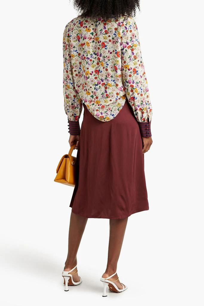 商品Officine Générale|Irena gathered satin midi skirt,价格¥397,第3张图片详细描述