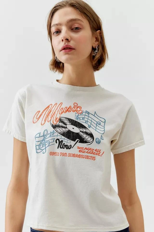 商品Urban Outfitters|New Music Record Baby Tee,价格¥295,第1张图片详细描述