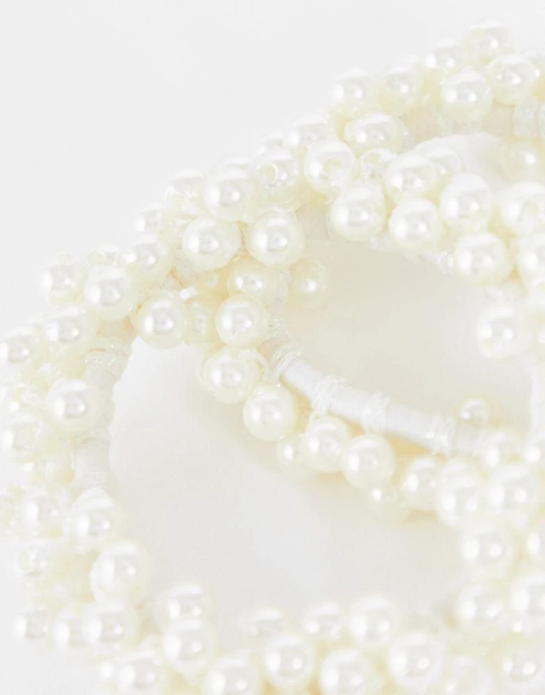 商品ASOS|ASOS DESIGN pack of 2 hairbands in faux pearl bead design,价格¥46,第2张图片详细描述
