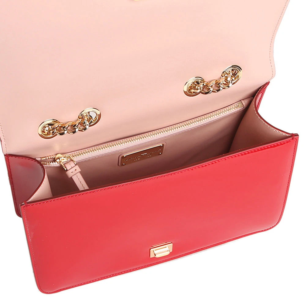 SALVATORE FERRAGAMO 女士红色漆皮中号VARA蝴蝶结翻盖包  21-G878-687404 商品