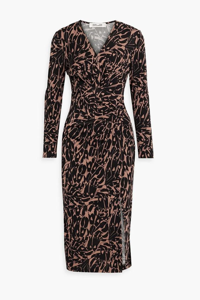 商品Diane von Furstenberg|Grendel draped printed jersey midi dress,价格¥1642,第1张图片