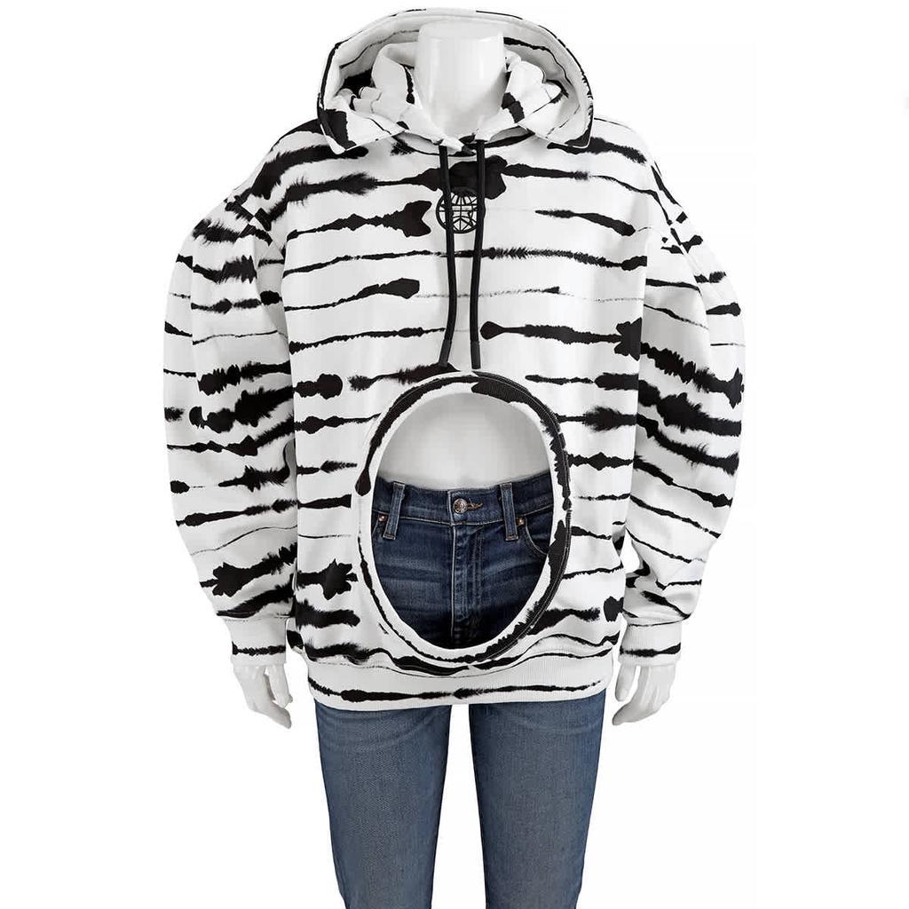 商品Burberry|Ladies Monochrome Cut-out Detail Watercolour Print Cotton Hoodie,价格¥6562,第1张图片