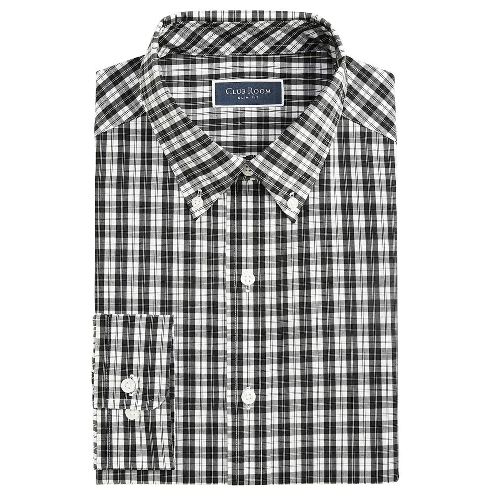 商品Club Room|Men's Moral Slim-Fit Plaid Button-Down Performance Dress Shirt, Created for Macy's,价格¥191,第4张图片详细描述