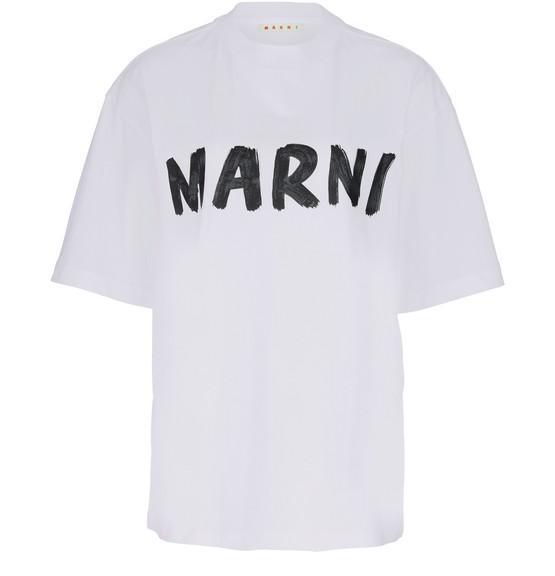 商品Marni|有机棉平纹带标识印花T恤,价格¥1818-¥2505,第4张图片详细描述
