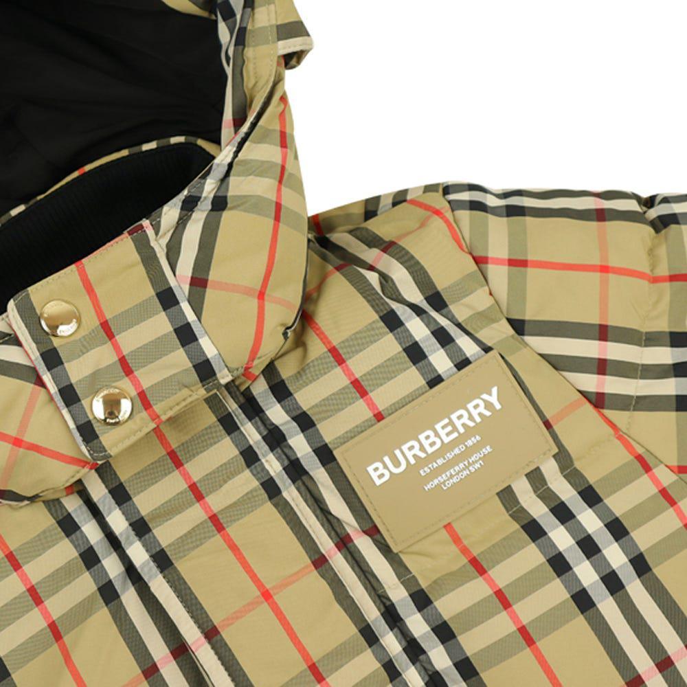 商品Burberry|Archive Beige Vintage Check Aubin Puffer Coat,价格¥4631,第4张图片详细描述