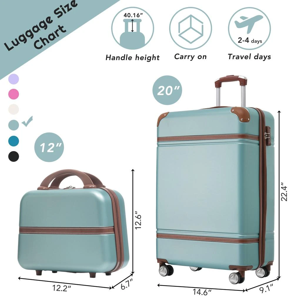 商品Streamdale Furniture|Streamdale 20 IN Hardside Luggage with Cosmetic Case,价格¥1040,第2张图片详细描述