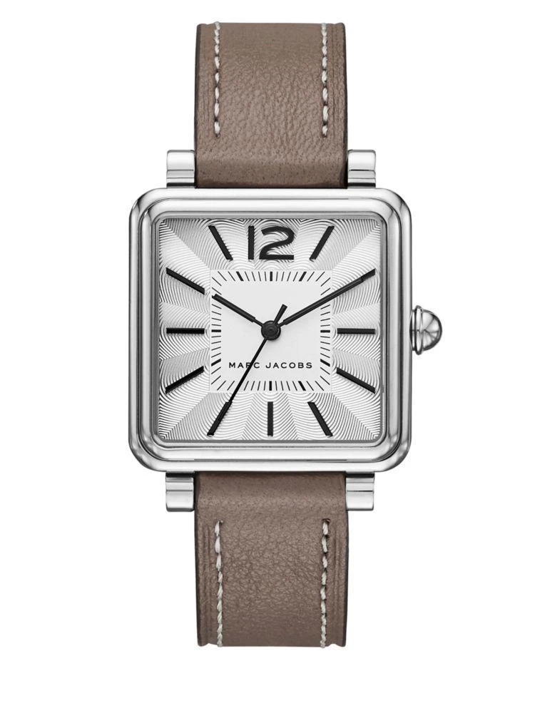 商品Marc Jacobs|Vic Polished Stainless Steel Leather-Strap Analog Watch,价格¥1503,第1张图片