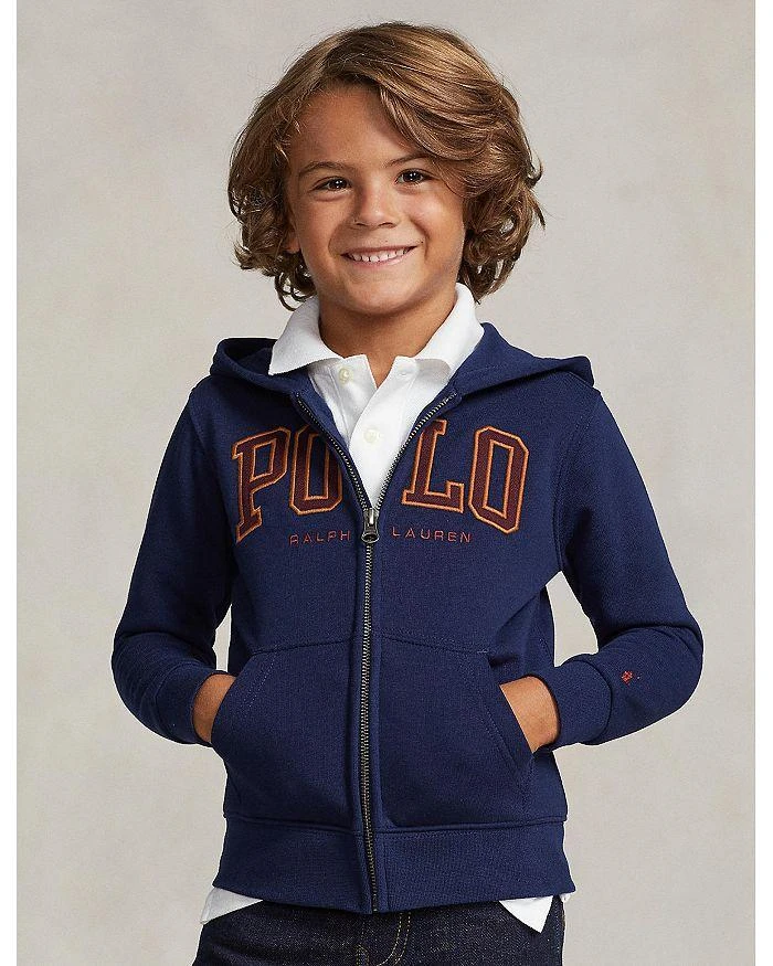 商品Ralph Lauren|Boys' Logo Fleece Full-Zip Hoodie - Little Kid,价格¥222,第1张图片