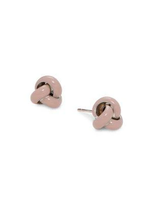 商品Saks Fifth Avenue|14K White Gold & Enamel Love Knot Stud Earrings,价格¥1388,第1张图片