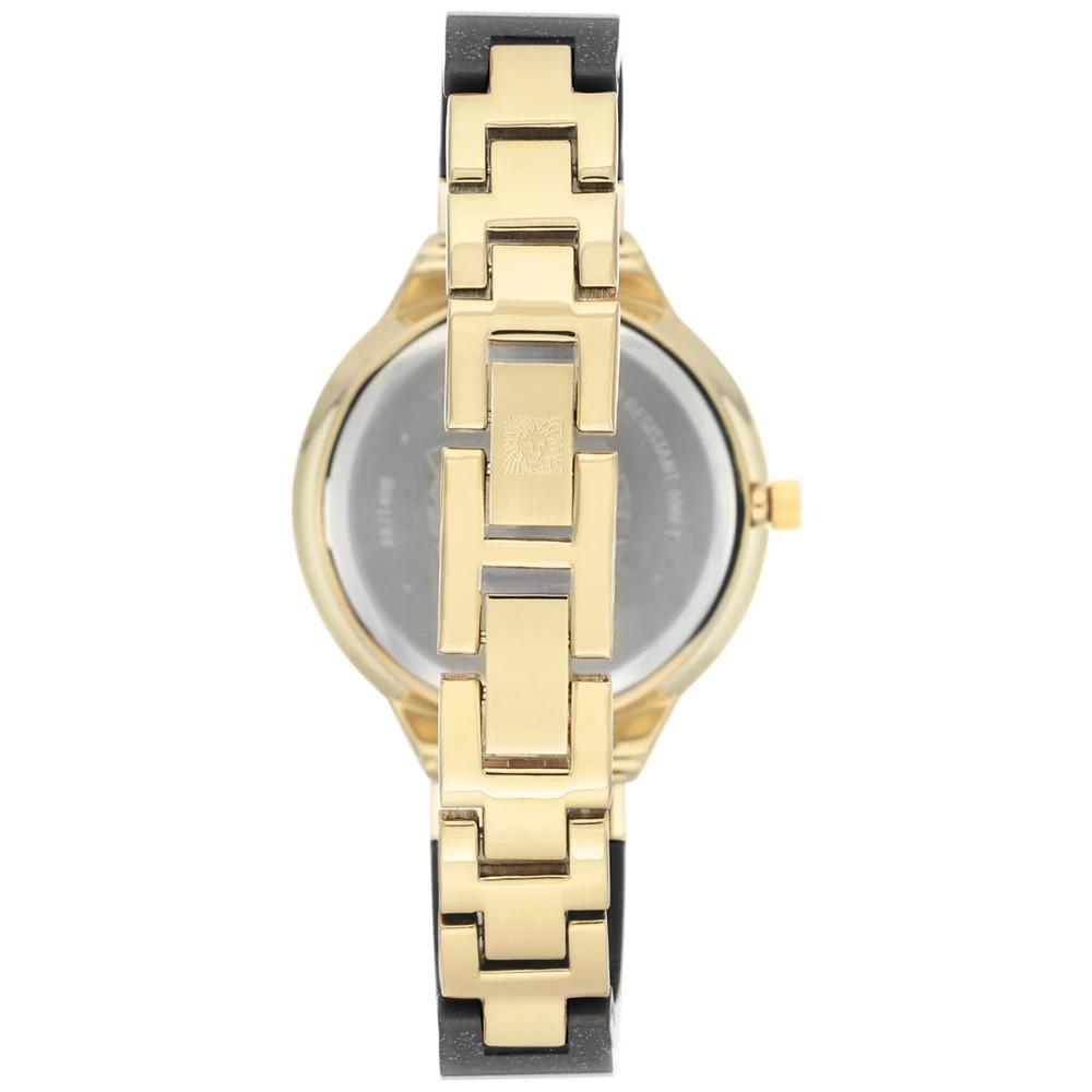商品Anne Klein|Women's Black and Gold Shimmer Resin Bangle Bracelet Watch 36mm AK-1408BKBK,价格¥337,第3张图片详细描述