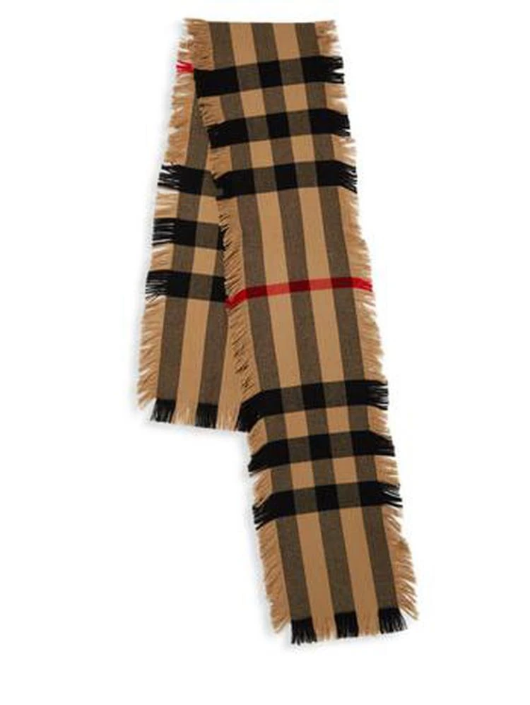 商品Burberry|Half Mega Fringe Wool Scarf 围巾,价格¥2174,第2张图片详细描述