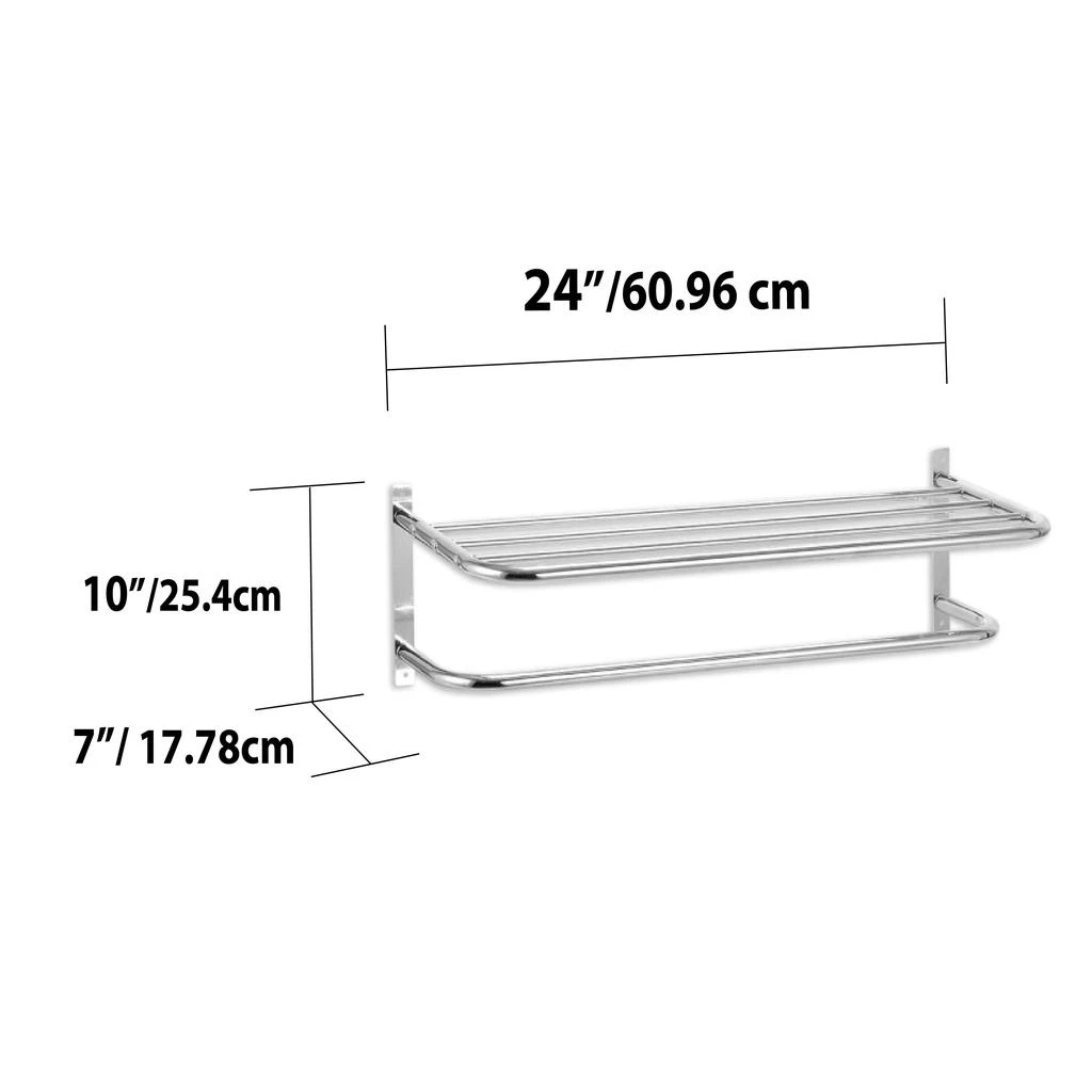 商品Home Basics|Home Basics Wall Mounted Bath Shelf with Towel Bar,价格¥241,第5张图片详细描述