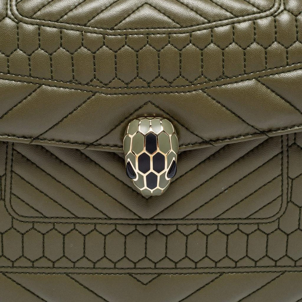 商品[二手商品] BVLGARI|Bvlgari Olive Green Quilted Scaglie Leather Medium Serpenti Forever Shoulder Bag,价格¥9667,第5张图片详细描述