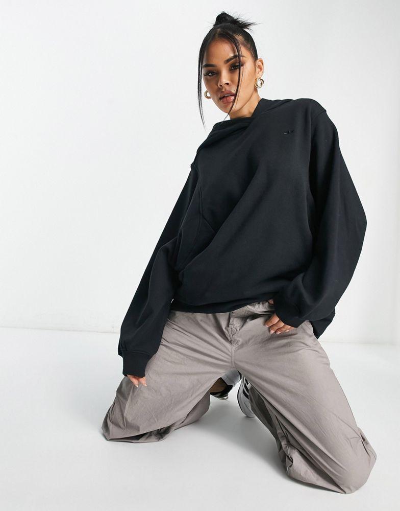 adidas Originals premium essentials oversized hoodie in black商品第1张图片规格展示