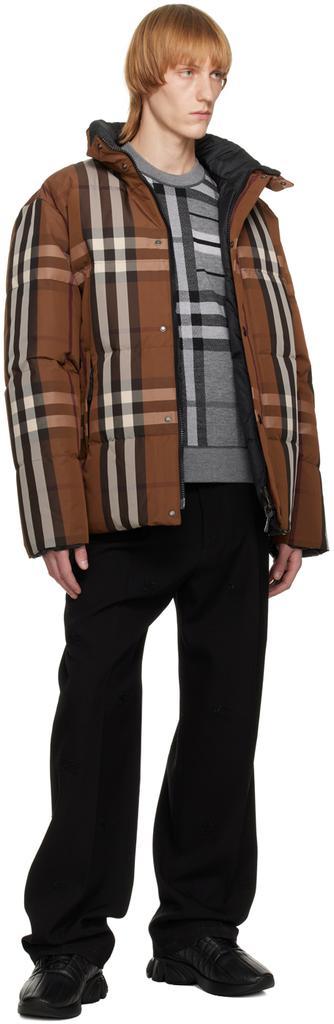 商品Burberry|Brown Check Reversible Down Jacket,价格¥10093,第6张图片详细描述