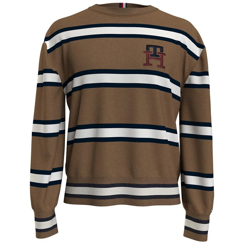 商品Tommy Hilfiger|Men's Wool Stripe Embroidered Logo Crewneck Sweater,价格¥420,第1张图片