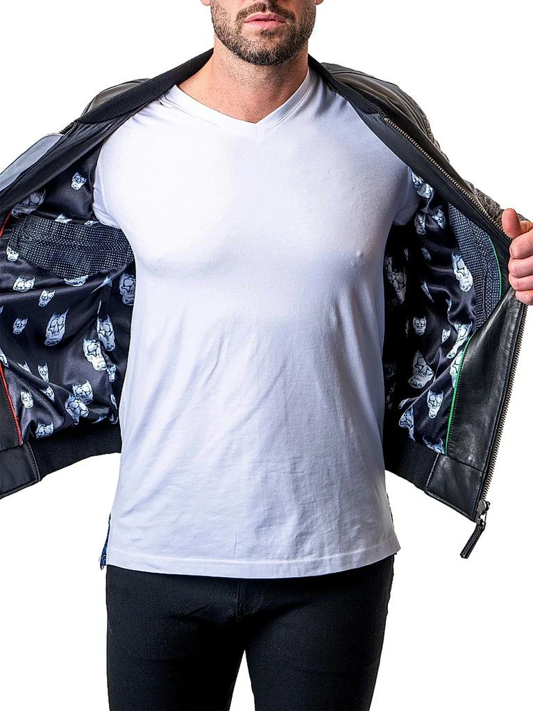 商品Maceoo|Leather Sleeve Mini Skull Jacket,价格¥4430,第5张图片详细描述