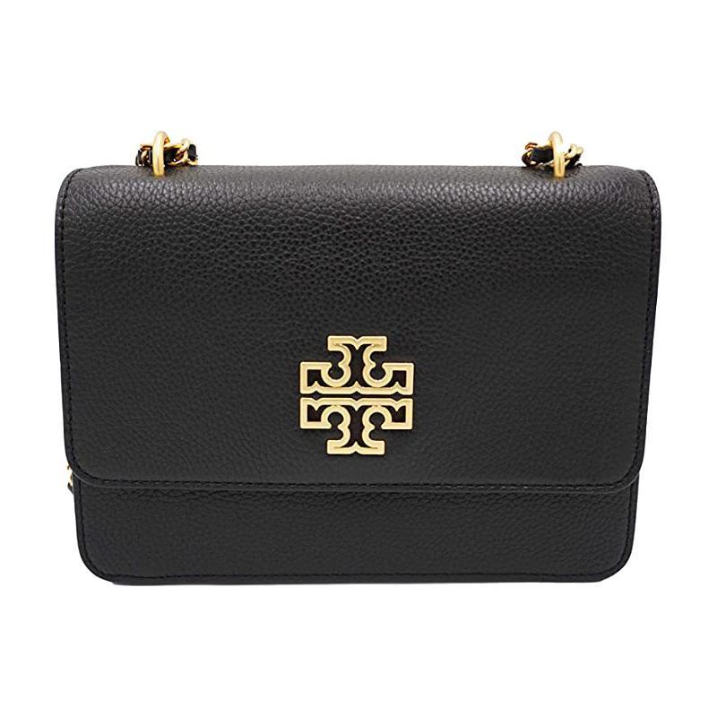 商品[国内直发] Tory Burch|TB女包 Britten黑色荔枝纹牛皮革单肩斜挎风琴包小方包 9 x 3 x 7 cm,价格¥2220,第1张图片