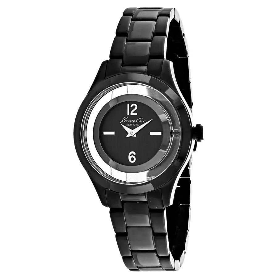 商品Kenneth Cole|Kenneth  Cole Black Dial Black Ion-plated Ladies Watch 10026948,价格¥614,第1张图片