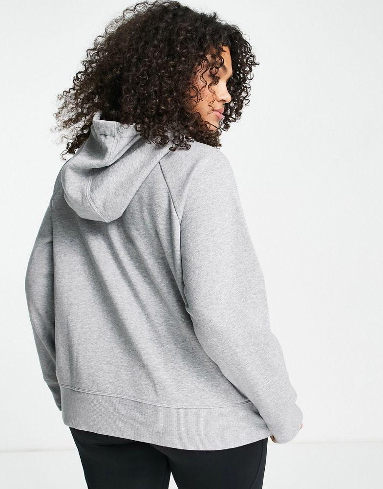 商品Under Armour|Under Armour Plus Rival fleece hoodie with large logo in grey marl,价格¥228,第6张图片详细描述
