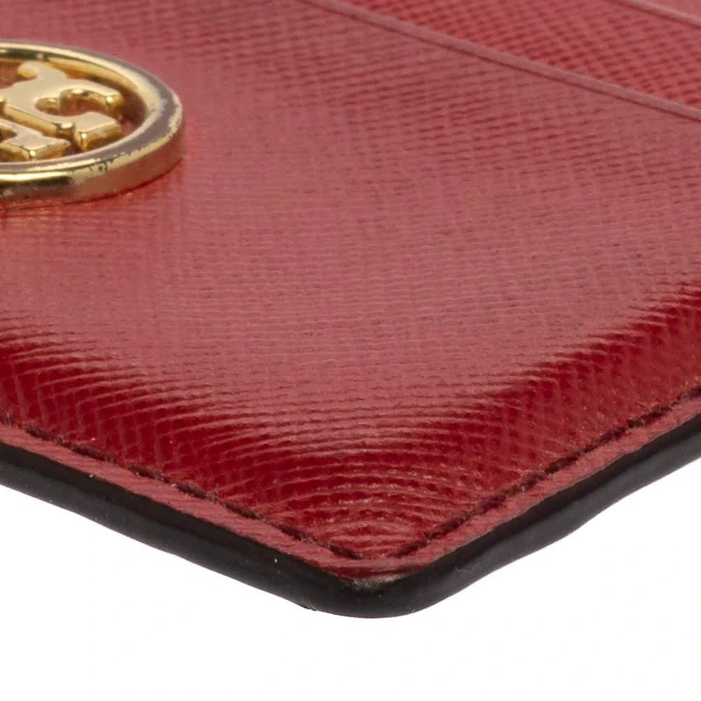 Tory Burch Red Leather Robinson Card Holder 商品