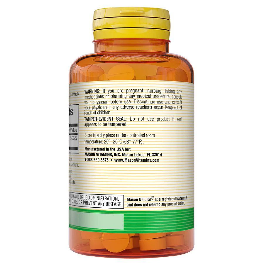 商品Mason Natural|Vitamin C 500 Tablets,价格¥19,第2张图片详细描述