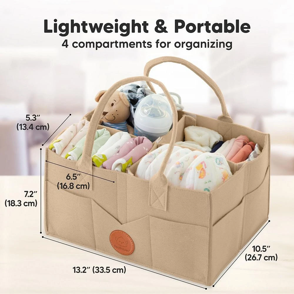 商品KeaBabies|Original Baby Diaper Caddy Organizer, Large Storage Caddy Organizer for Nursery, Changing Table,价格¥164,第2张图片详细描述