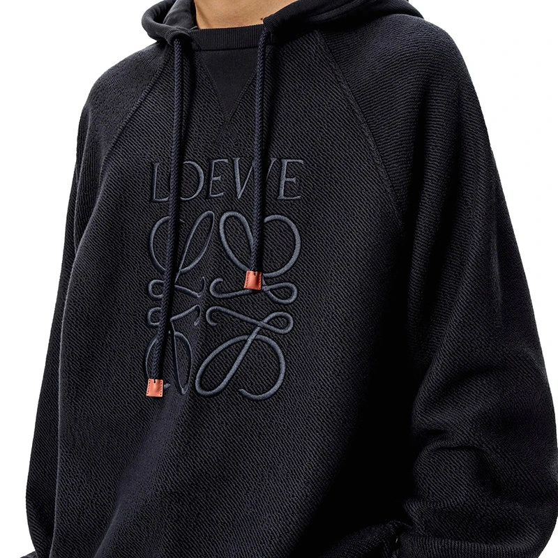 【预售3-7天】LOEWE/罗意威 22年早春新款 男士深蓝色棉质反绒Logo Anagram刺绣连帽衫卫衣H526Y25X03-9602 商品