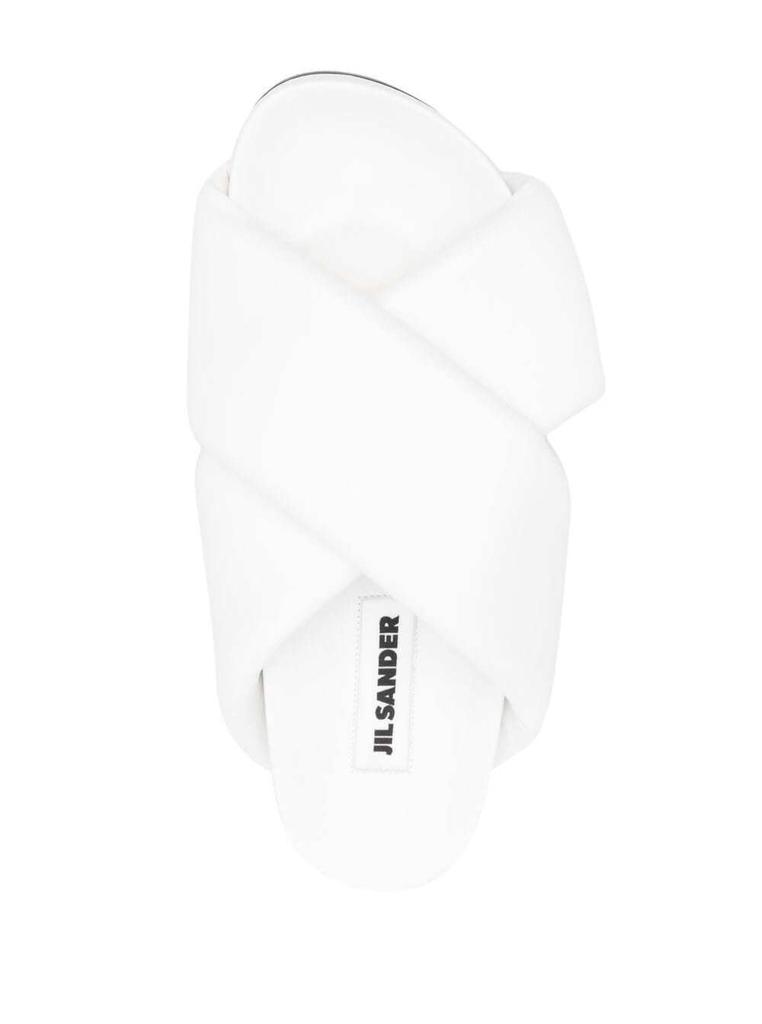 Jil Sander Woman's White Leather Crossed Straps Mules商品第4张图片规格展示