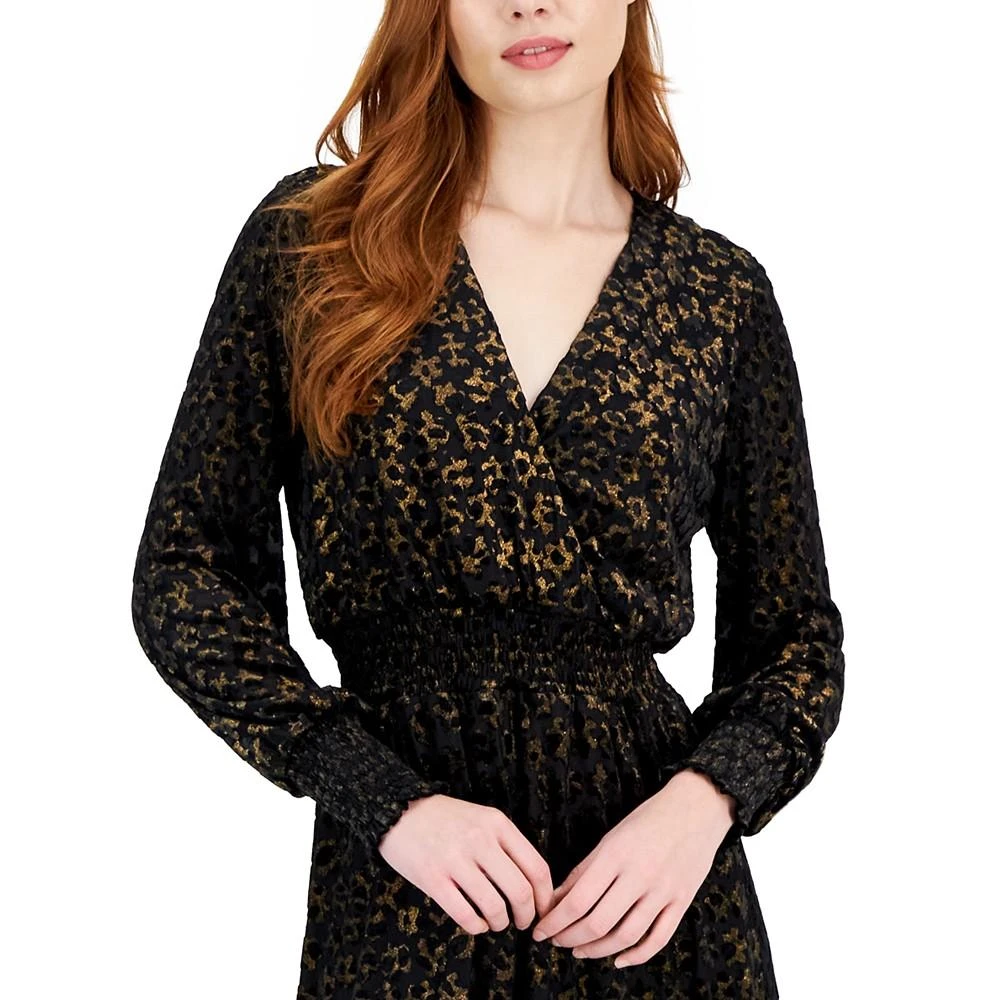 商品Tahari|Women's Printed Long-Sleeve Faux-Wrap Midi Dress,价格¥332,第4张图片详细描述