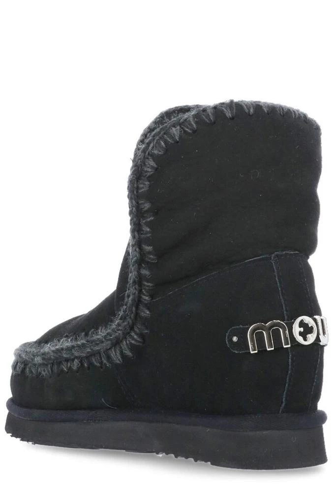 商品Mou|Mou Logo Plaque Stitch-Trim Wedge Boots,价格¥1552,第3张图片详细描述