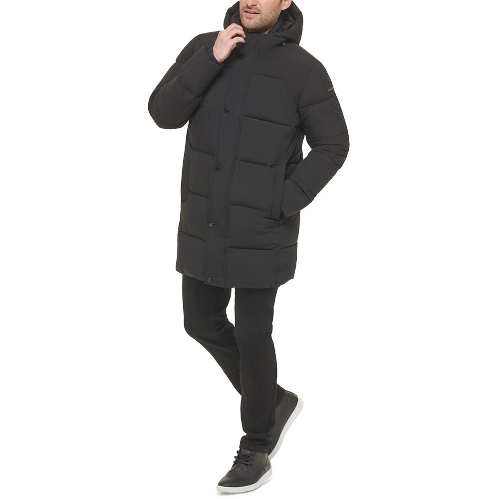 Men's Long Stretch Quilted Puffer Jacket商品第3张图片规格展示