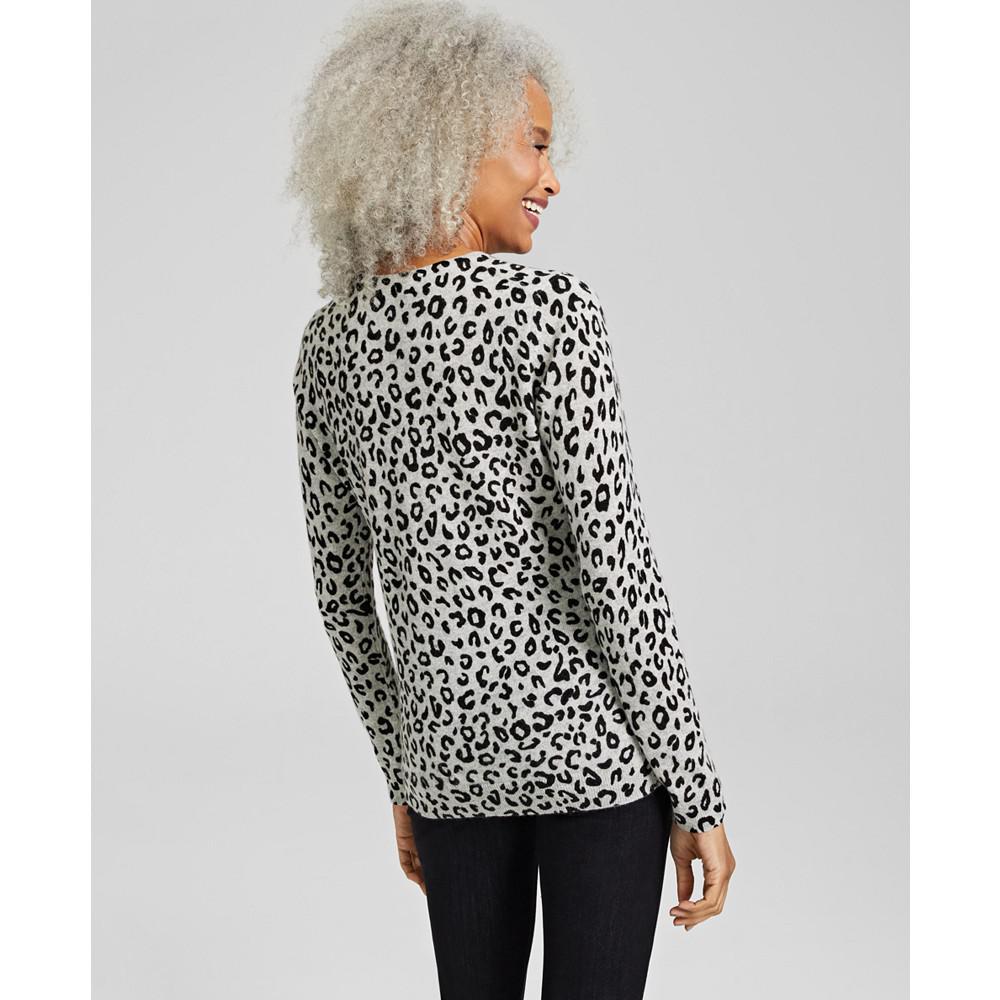 Women's 100% Cashmere Spotty Dottie Sweater, Created for Macy's商品第2张图片规格展示