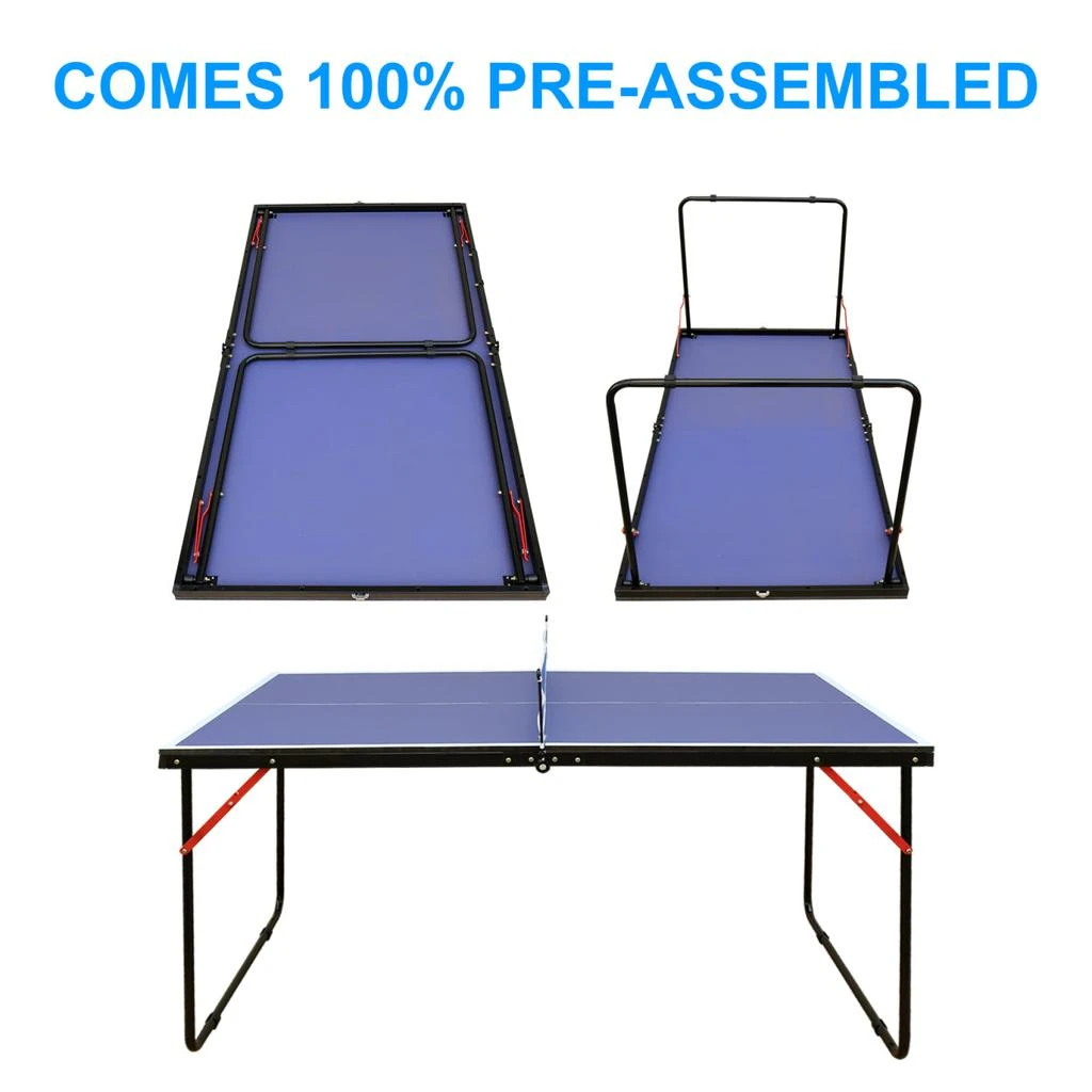 商品Simplie Fun|Table Tennis Table Midsize Foldable & Portable Ping Pong Table Set,价格¥1355,第3张图片详细描述