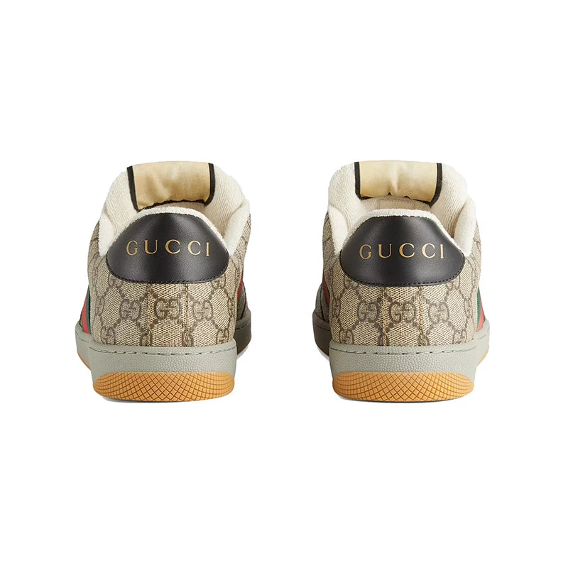 商品Gucci|【预售3-7天】GUCCI/古驰 Screener系列 男士米色和乌木色GG Supreme帆布运动鞋67453096GE09766,价格¥7305,第6张图片详细描述