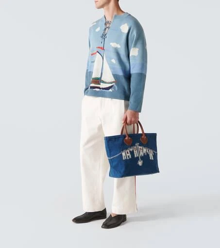 Clothesline皮革边饰帆布托特包 商品