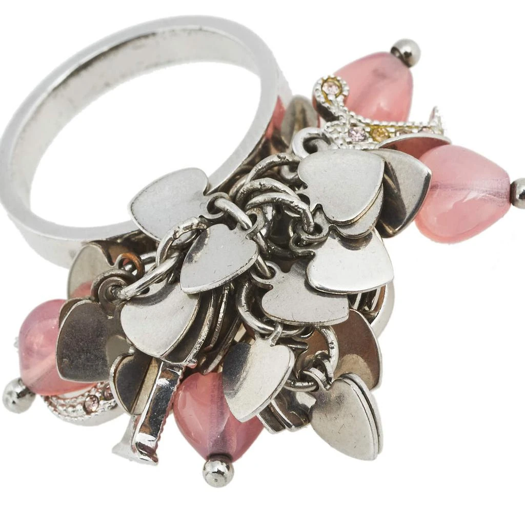 商品[二手商品] Dior|Dior Crystal & Resin Logo Heart Charms Ring Size EU 54.5,价格¥851,第5张图片详细描述