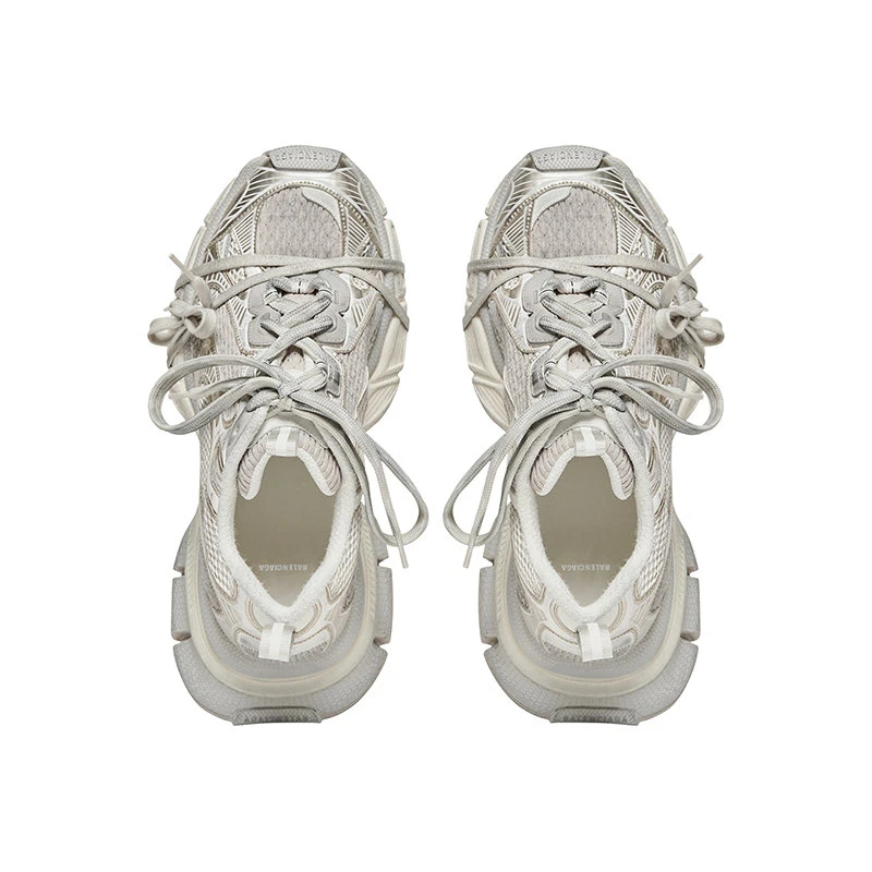 商品Balenciaga|【预售3-7天】巴黎世家23新款 女米银色磨损网布聚氨酯运动鞋734731W3XL49191,价格¥7780,第6张图片详细描述