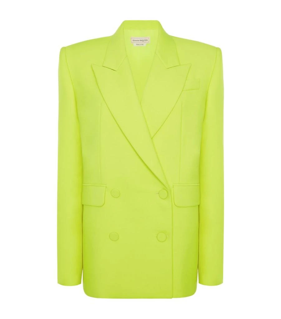商品Alexander McQueen|Wool-Mohair Double-Breasted Blazer,价格¥25630,第1张图片