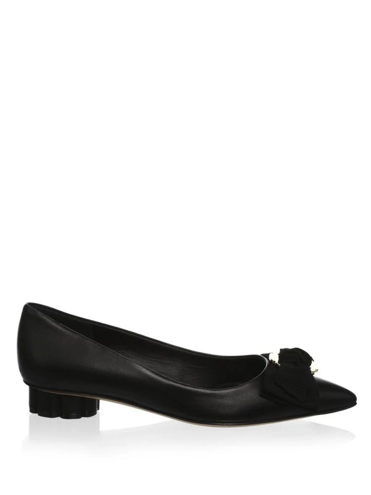 商品Salvatore Ferragamo|Salvatore Ferragamo - Bow Leather Flats,价格¥2658,第5张图片详细描述