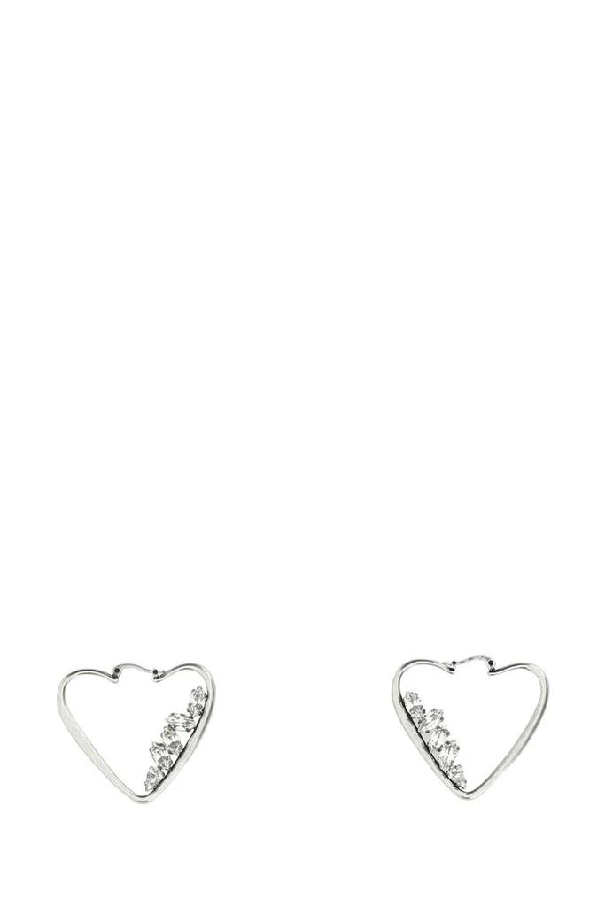 商品Yves Saint Laurent|Saint Laurent Embellished Heart Hoop Earrings,价格¥3425,第1张图片