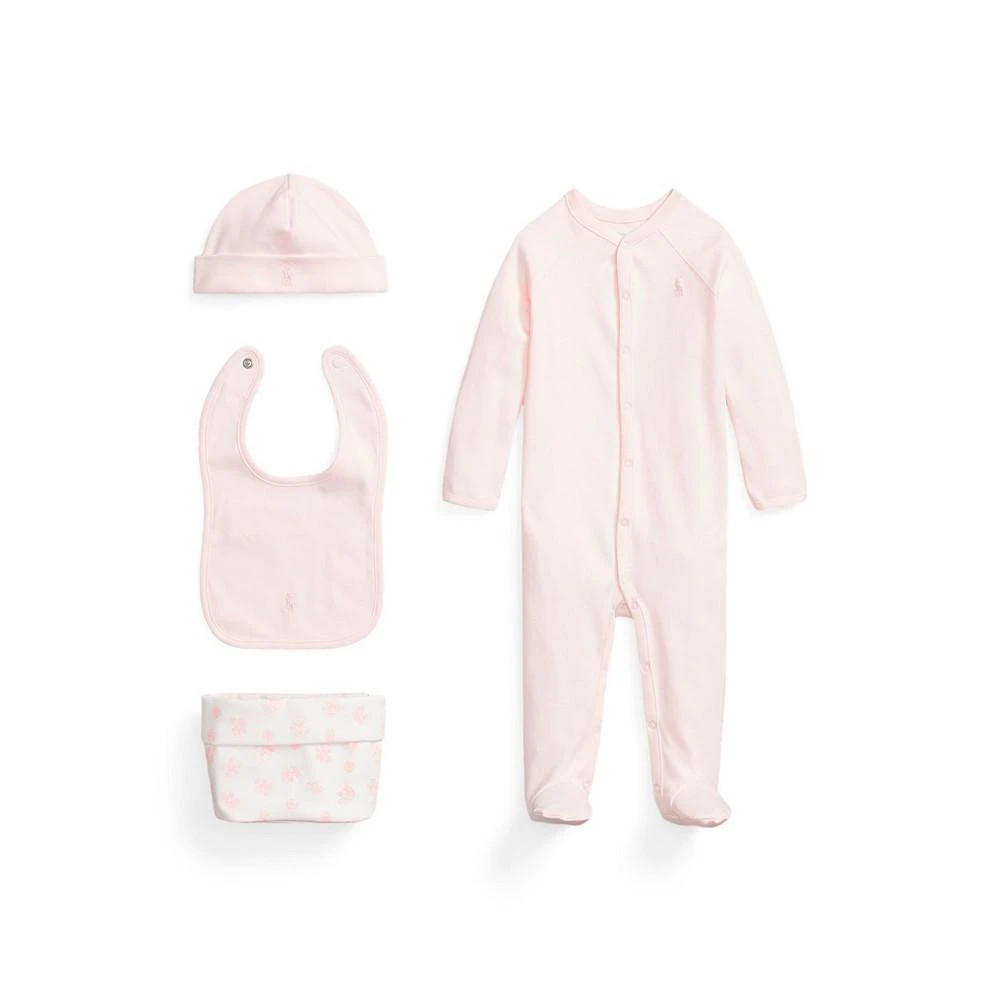 商品Ralph Lauren|Baby Girls Organic Cotton Gift Set, 4 Piece Set,价格¥564,第1张图片