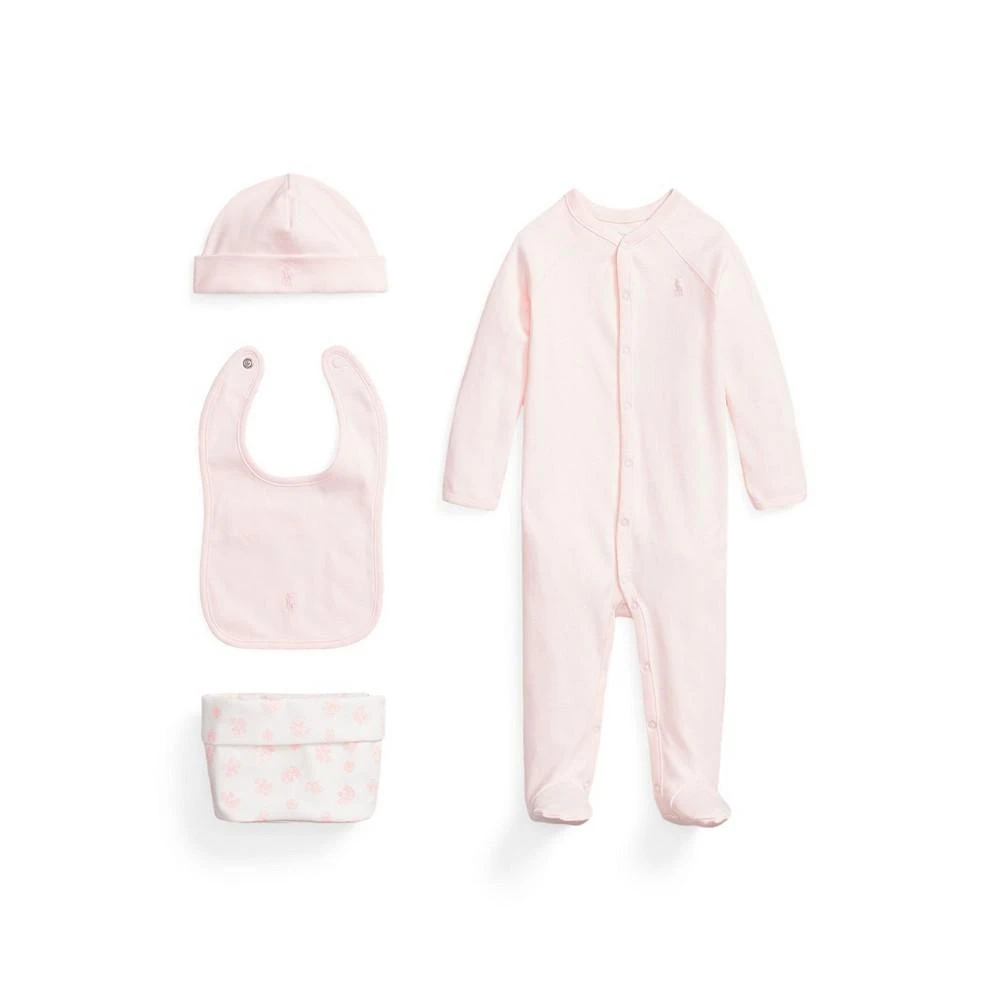 商品Ralph Lauren|Baby Girls Organic Cotton Gift Set, 4 Piece Set,价格¥561,第1张图片